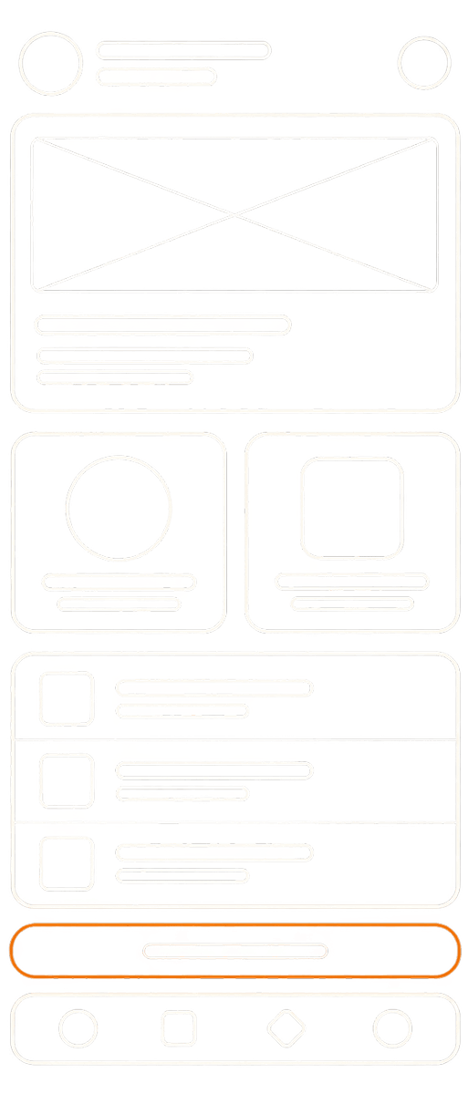 App wireframe being drawn